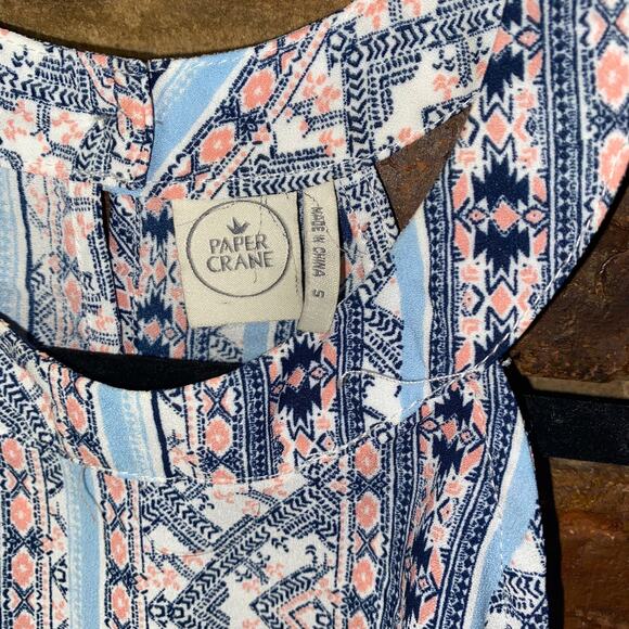 Paper Crane Multicolored Printed Sleeveless High Neck Top Women's Size Small - Picture 4 of 7